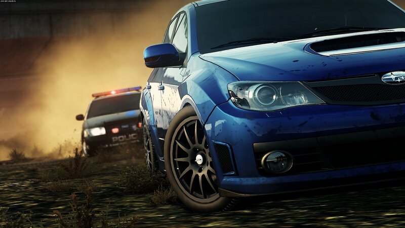 Blue Car Chasing Police