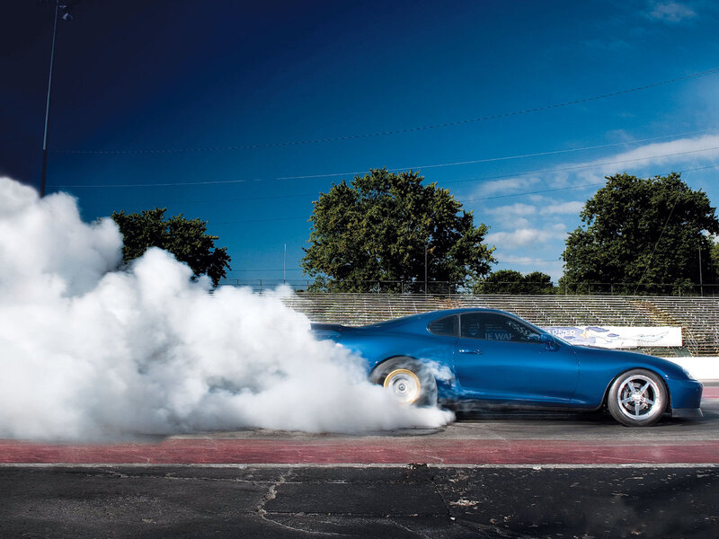 Blue Car Drifting