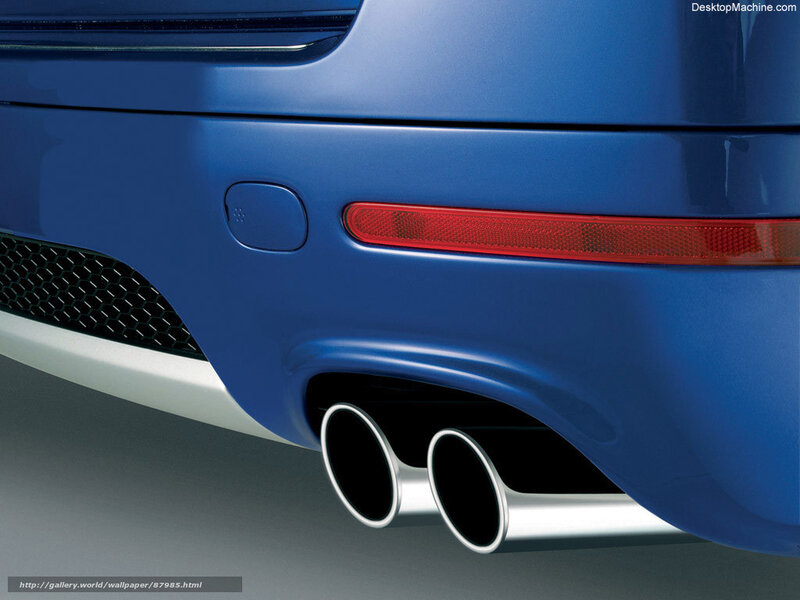 blue car exhaust details