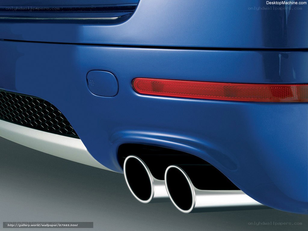 blue car exhaust details