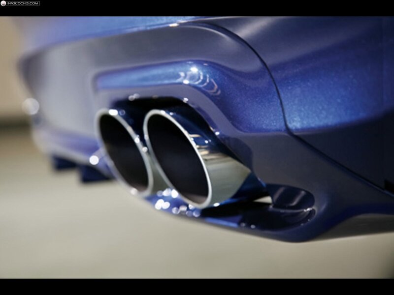 blue car exhaust pipes