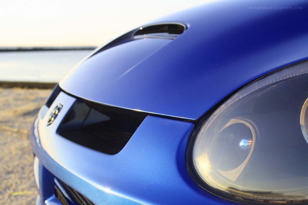 blue car front detail