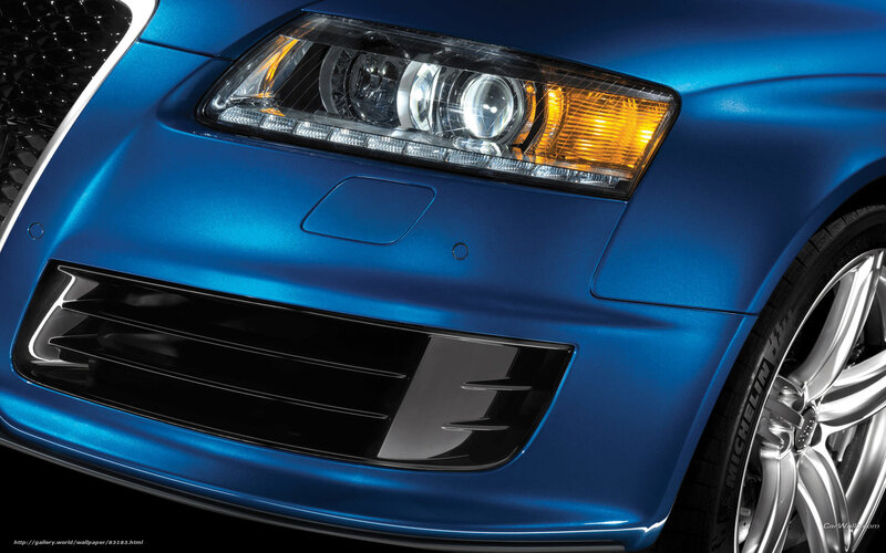 blue car front detail