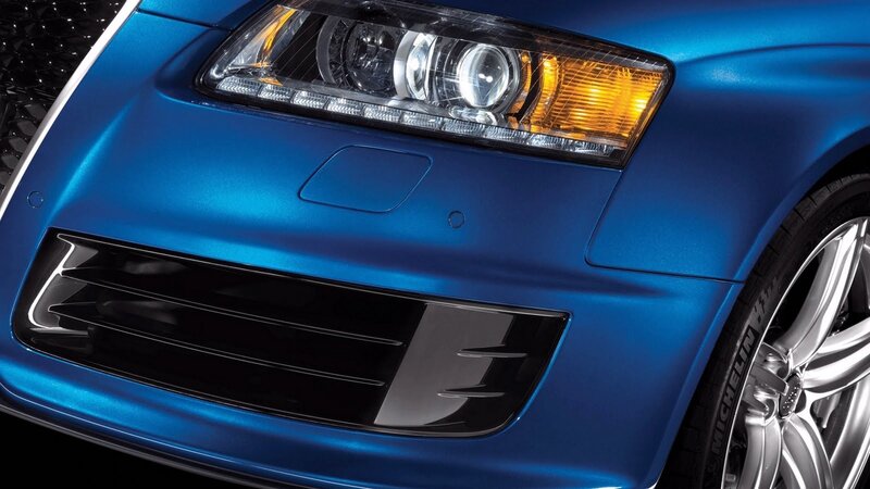 blue car front headlight