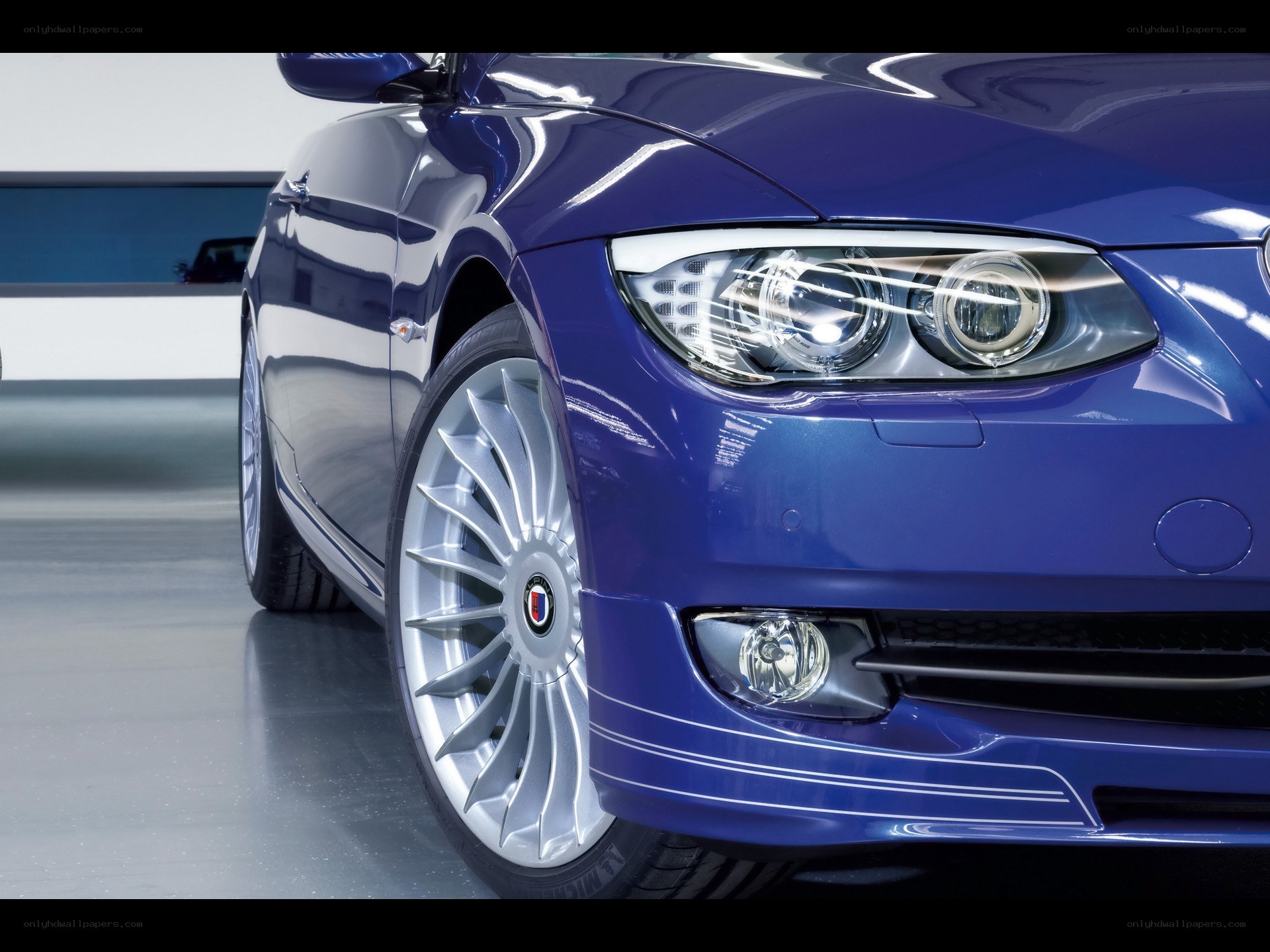 blue car front view