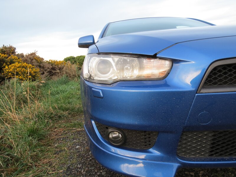 blue car front view