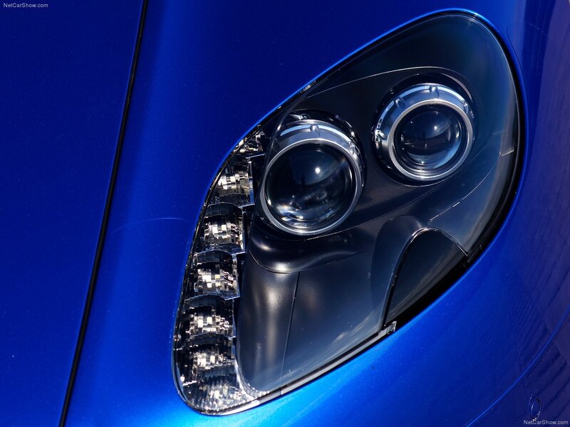 blue car headlight detail