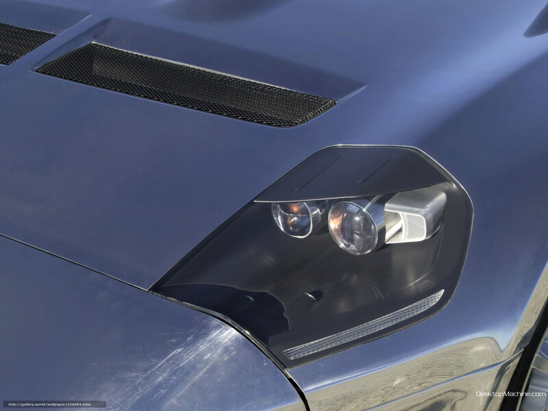 Blue car headlight detail