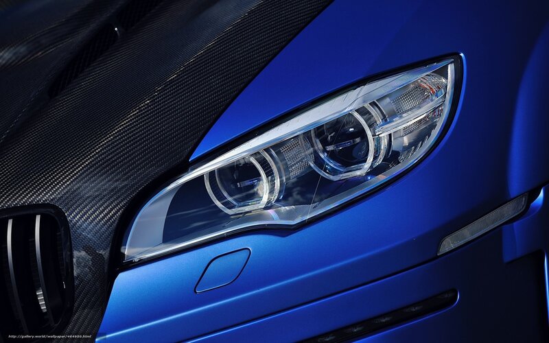 Blue Car Headlight — Dramatic