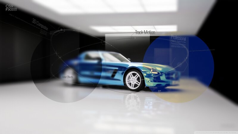 Blue car in digital interface