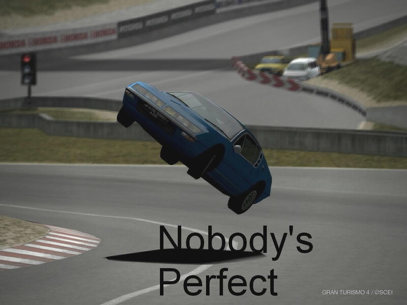 Blue Car in Mid-air