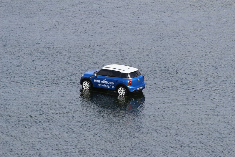 Blue Car in Water — Calm
