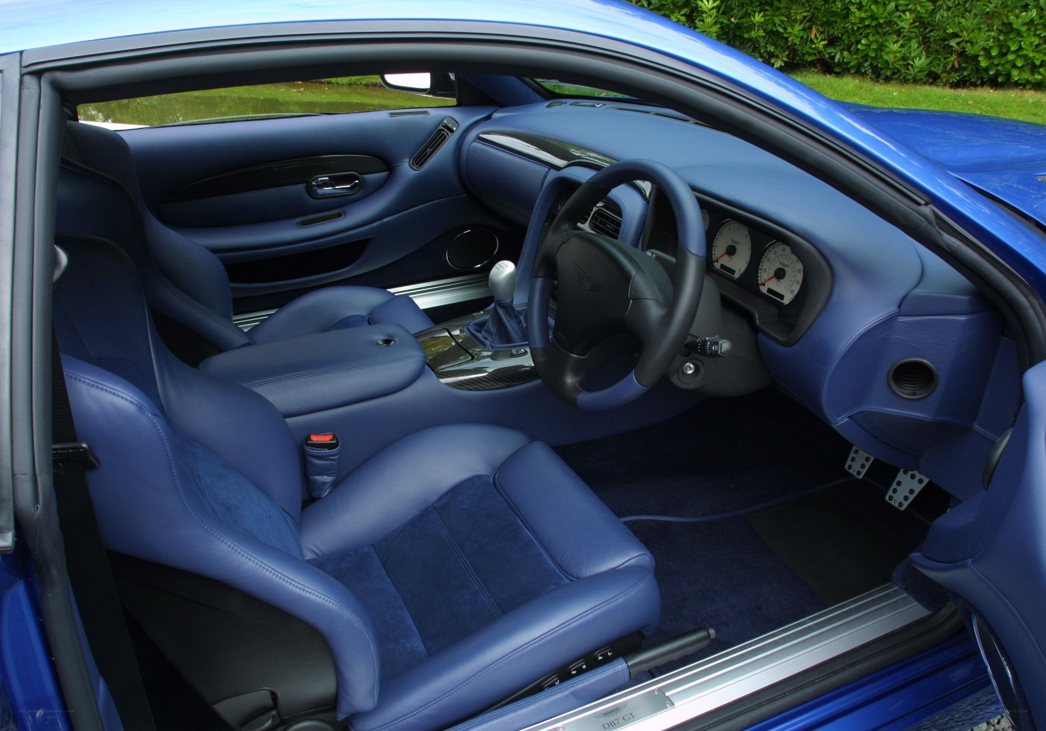 blue car interior