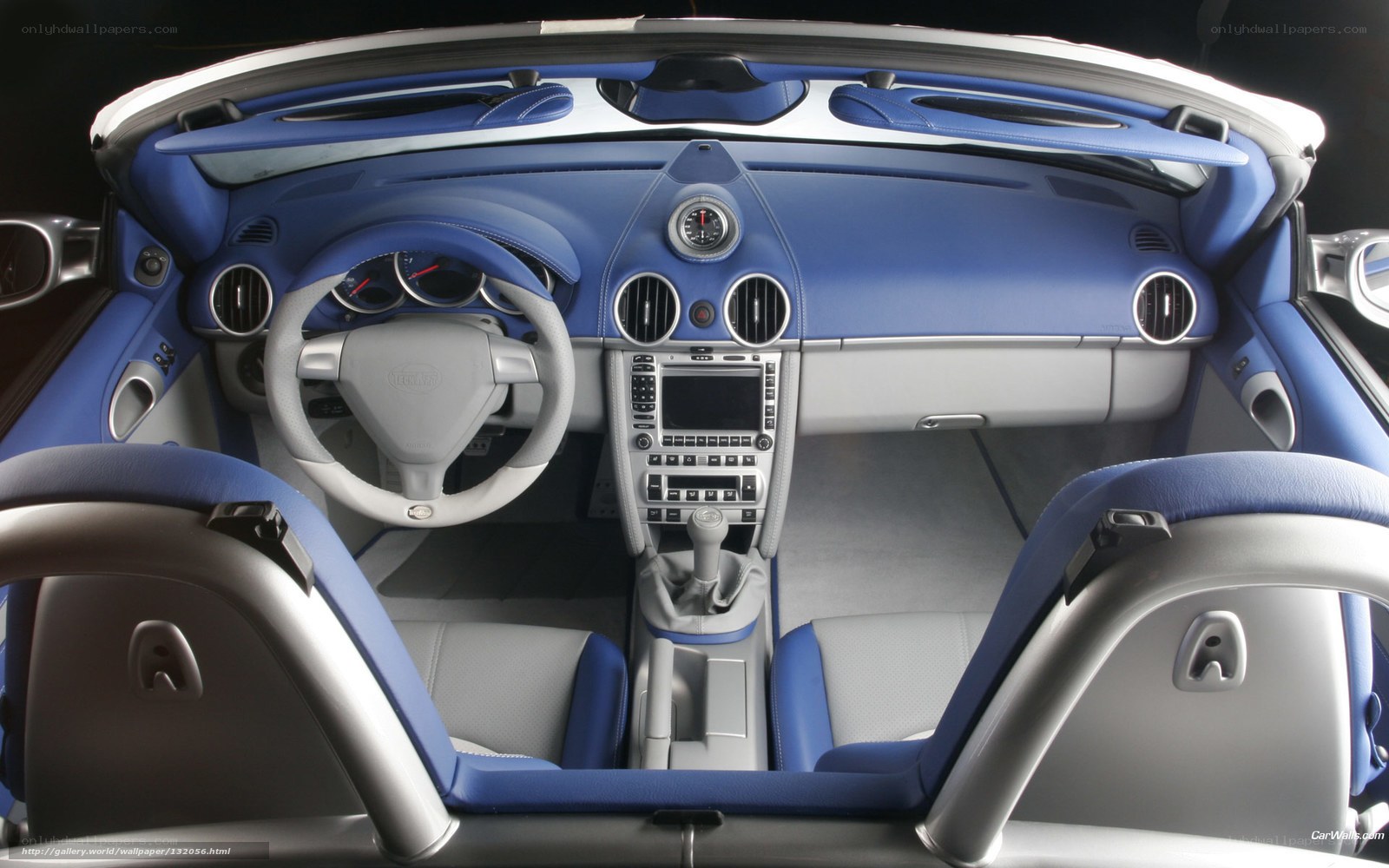 blue car interior dashboard