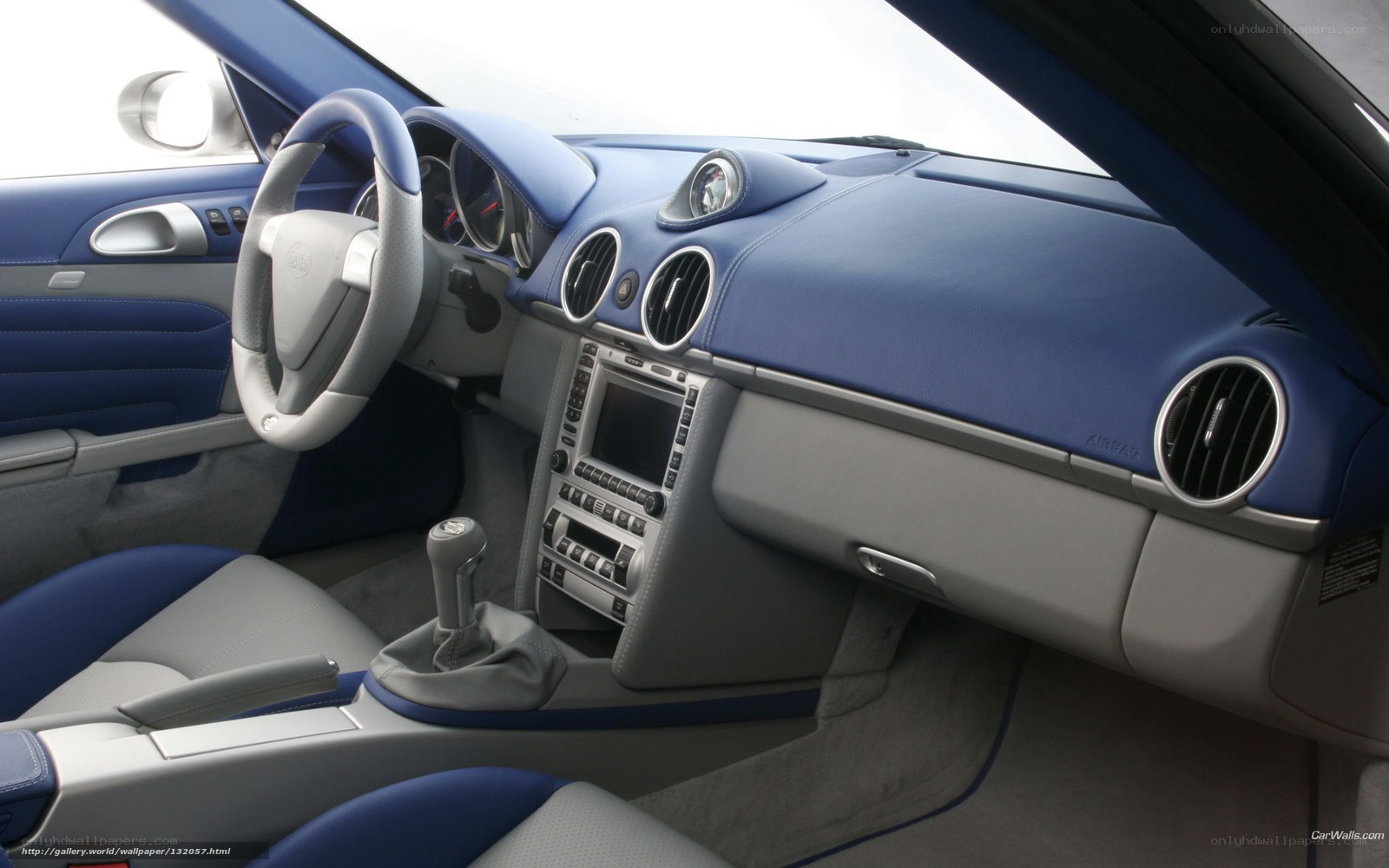 blue car interior dashboard