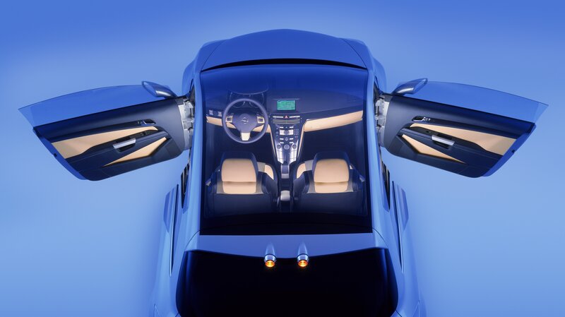 blue car interior view