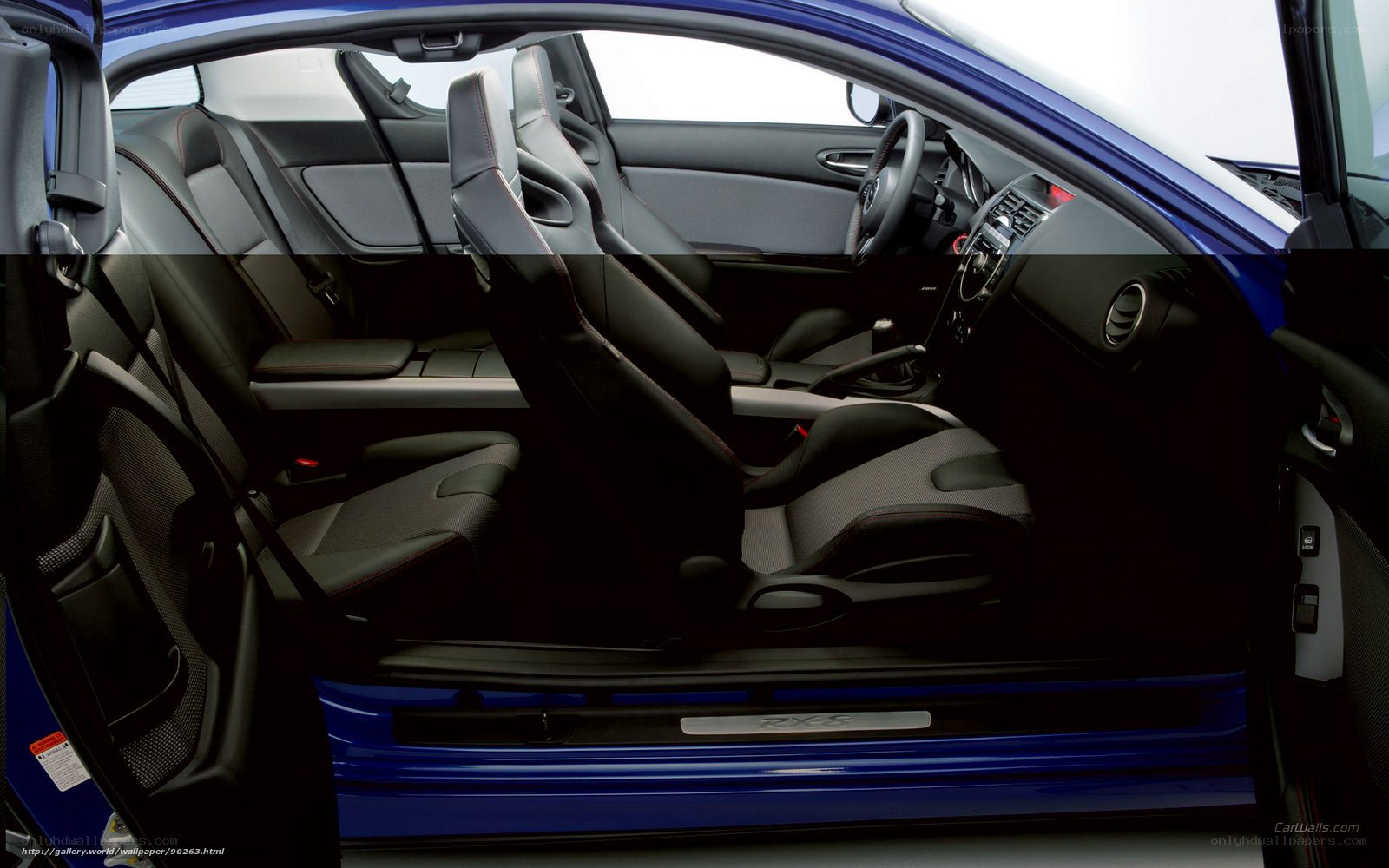blue car interior view