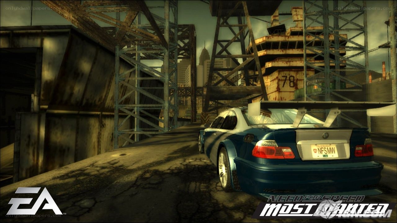 blue car on a bridge