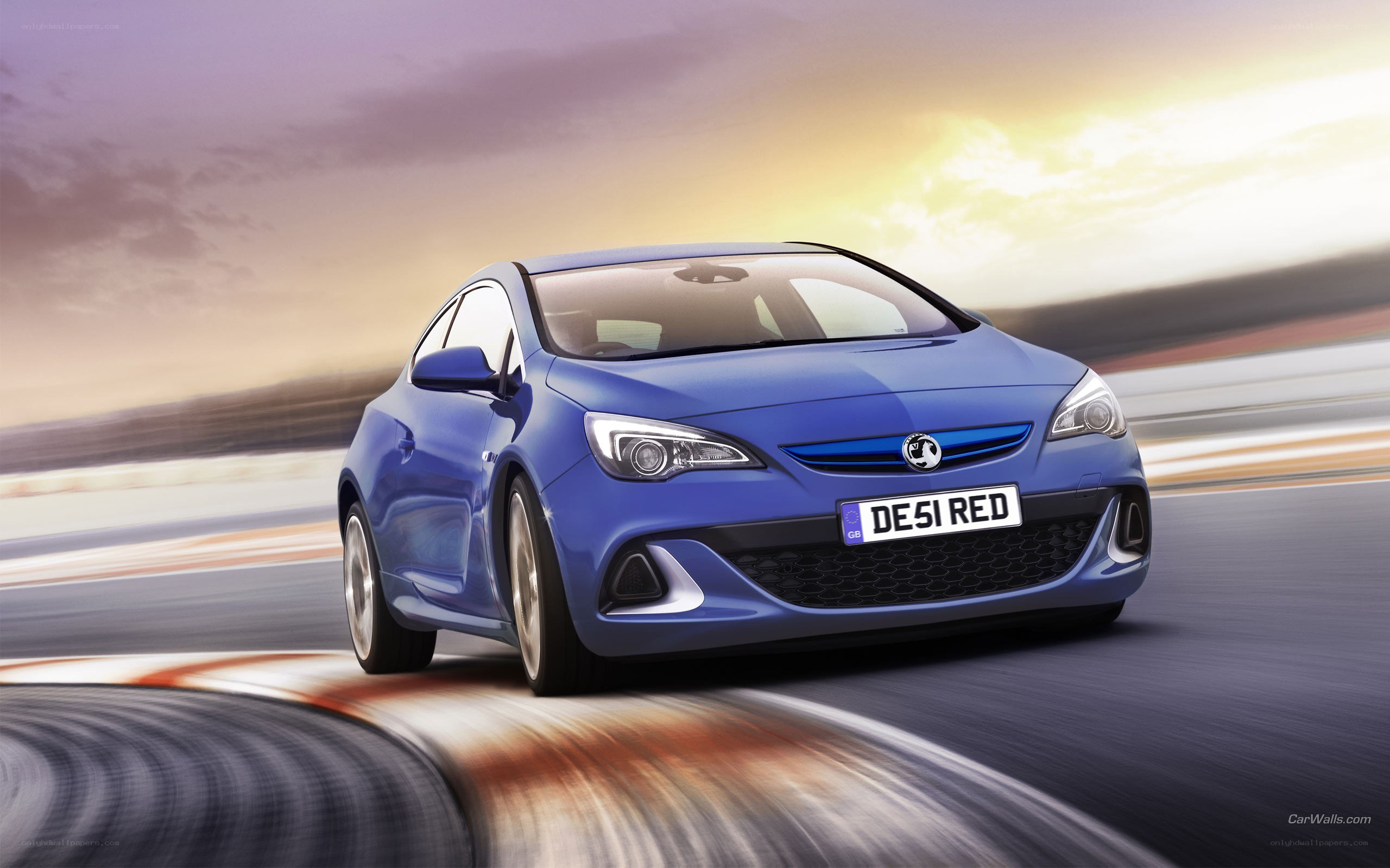 blue car on a racetrack
