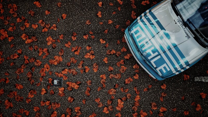 Blue Car on Asphalt