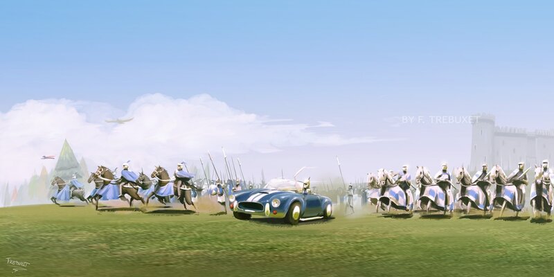Blue Car on Battlefield