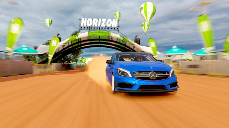 Blue Car on Dirt Track — Dynamic