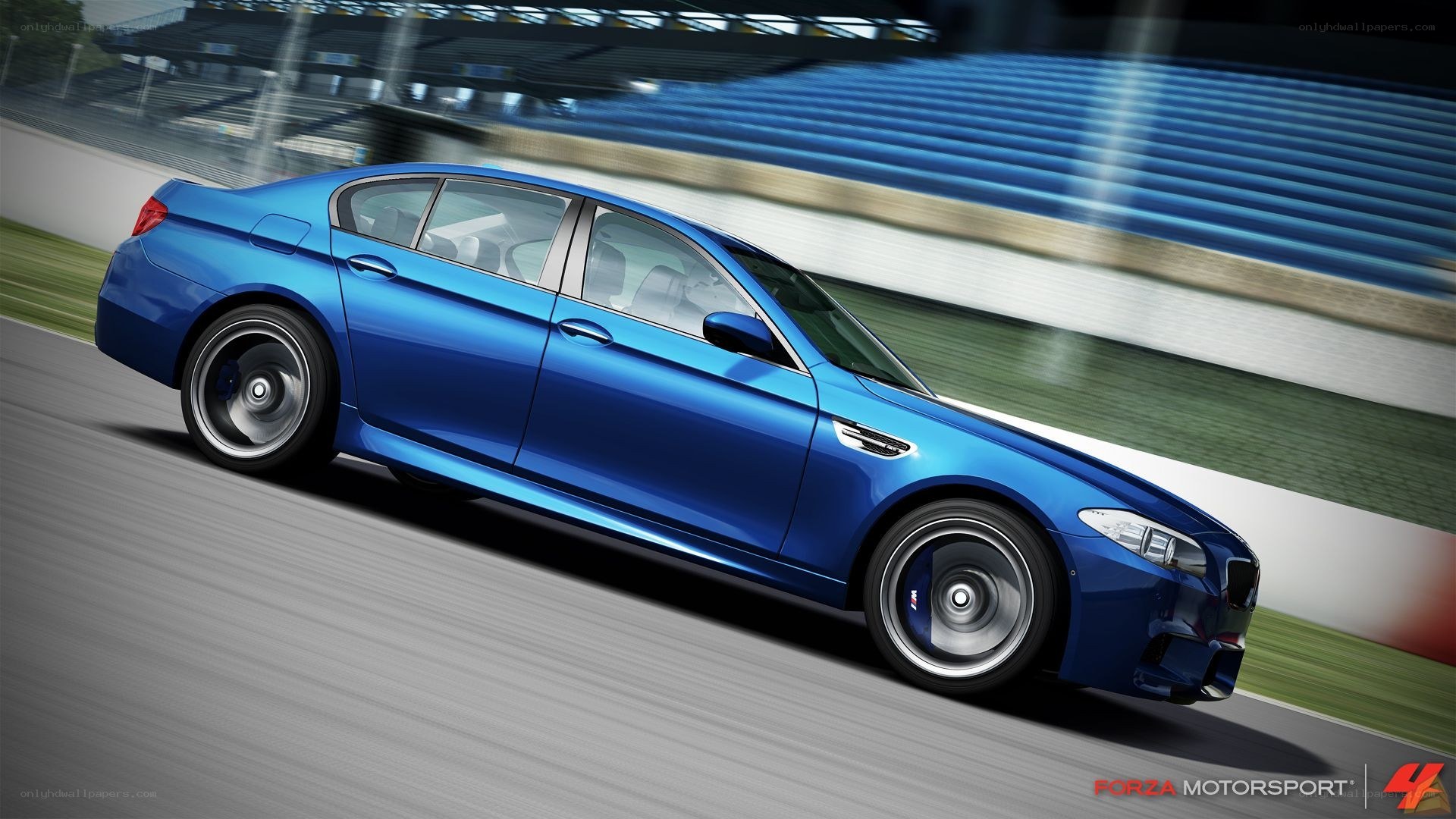 blue car on racetrack