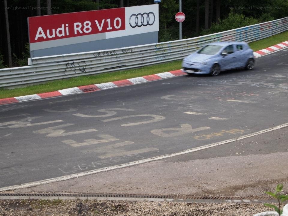 Blue car on racetrack
