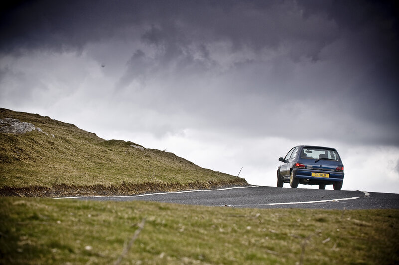 Blue Car on Road