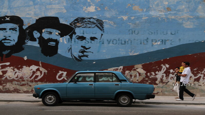 Blue Car on Street — Urban
