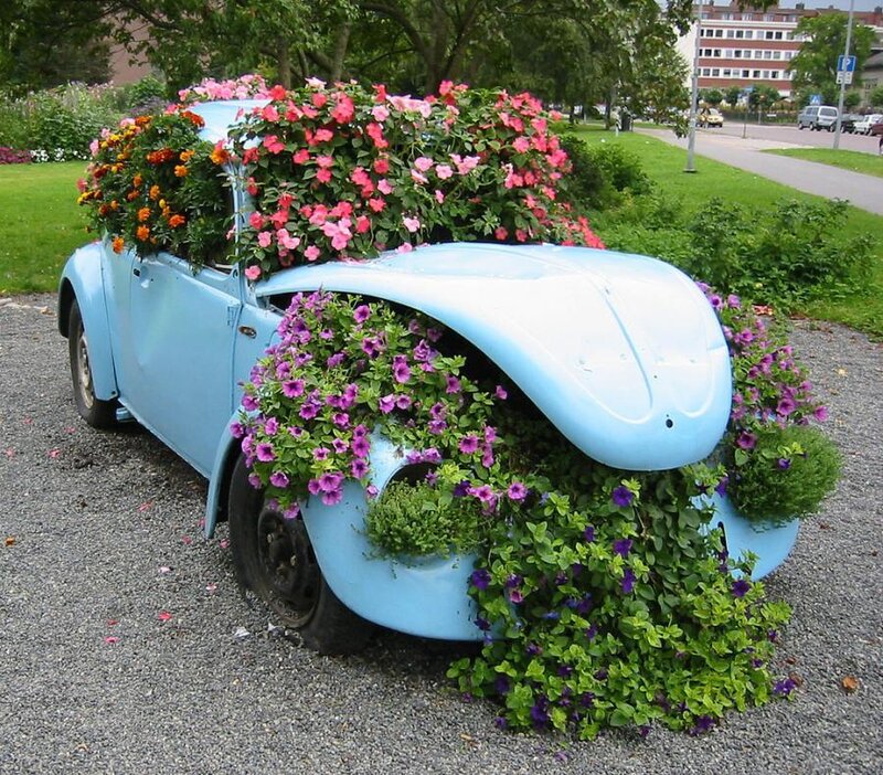 Blue Car Planter
