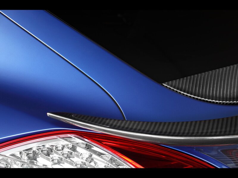 Blue Car Rear Detail — Dramatic, Photograph