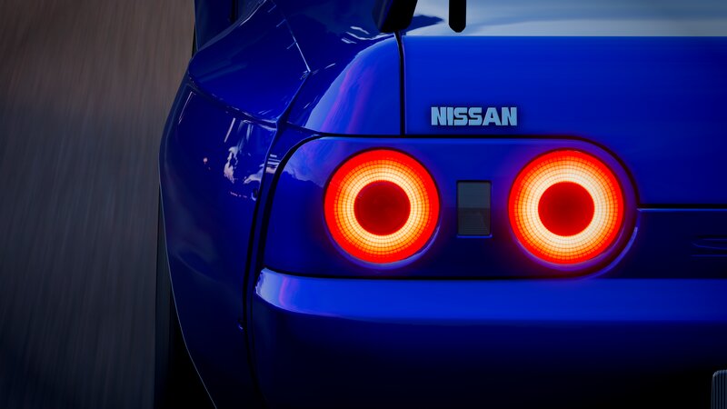 Blue Car Rear Lights — Dramatic, 3d Render