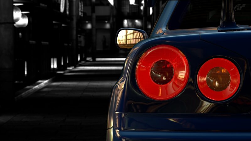 Blue Car Rear Lights — Dramatic