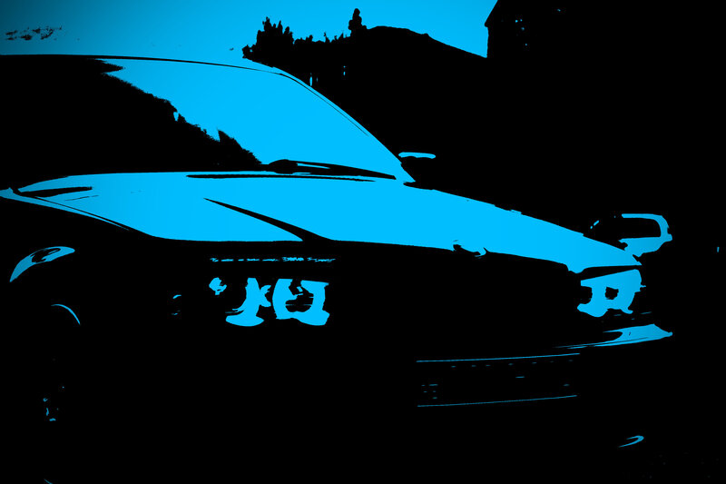 Blue Car Silhouette