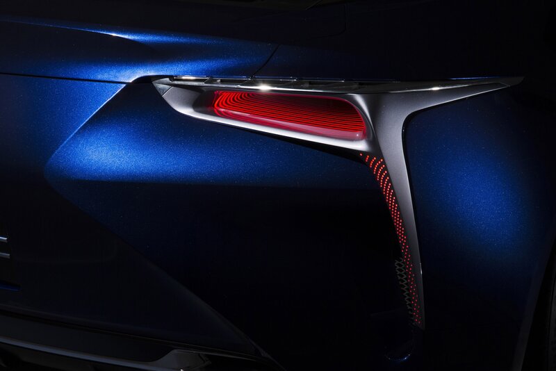 Blue Car Taillight — Dramatic, Night, Photograph, Body Panel