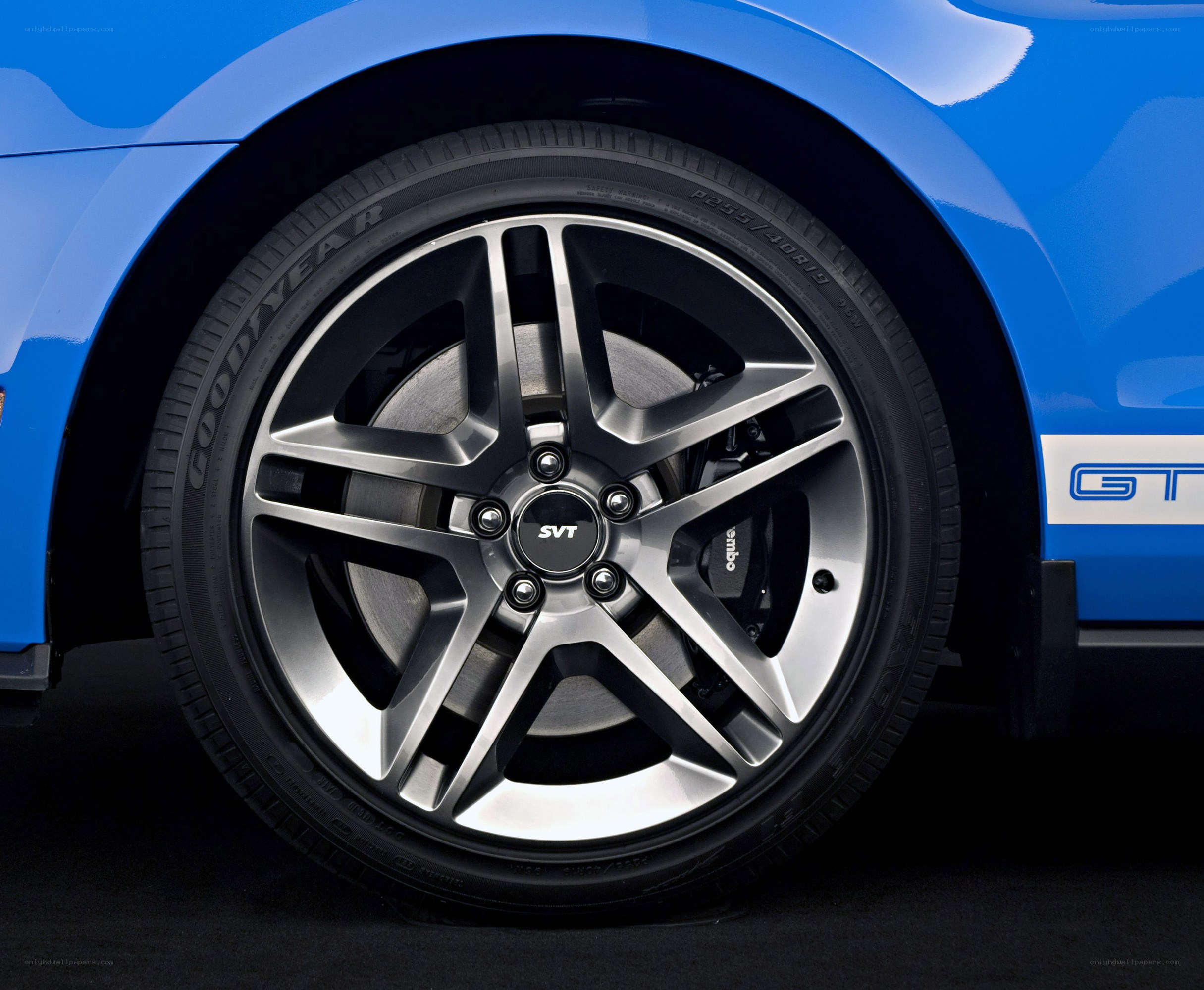 blue car wheel close-up