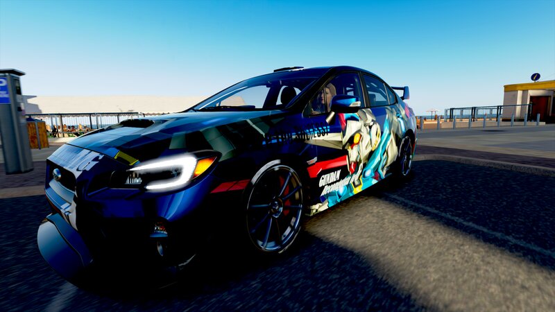 Blue Car with Anime Livery