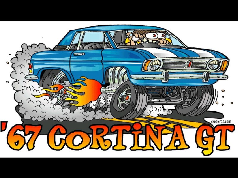Blue Car with Flames