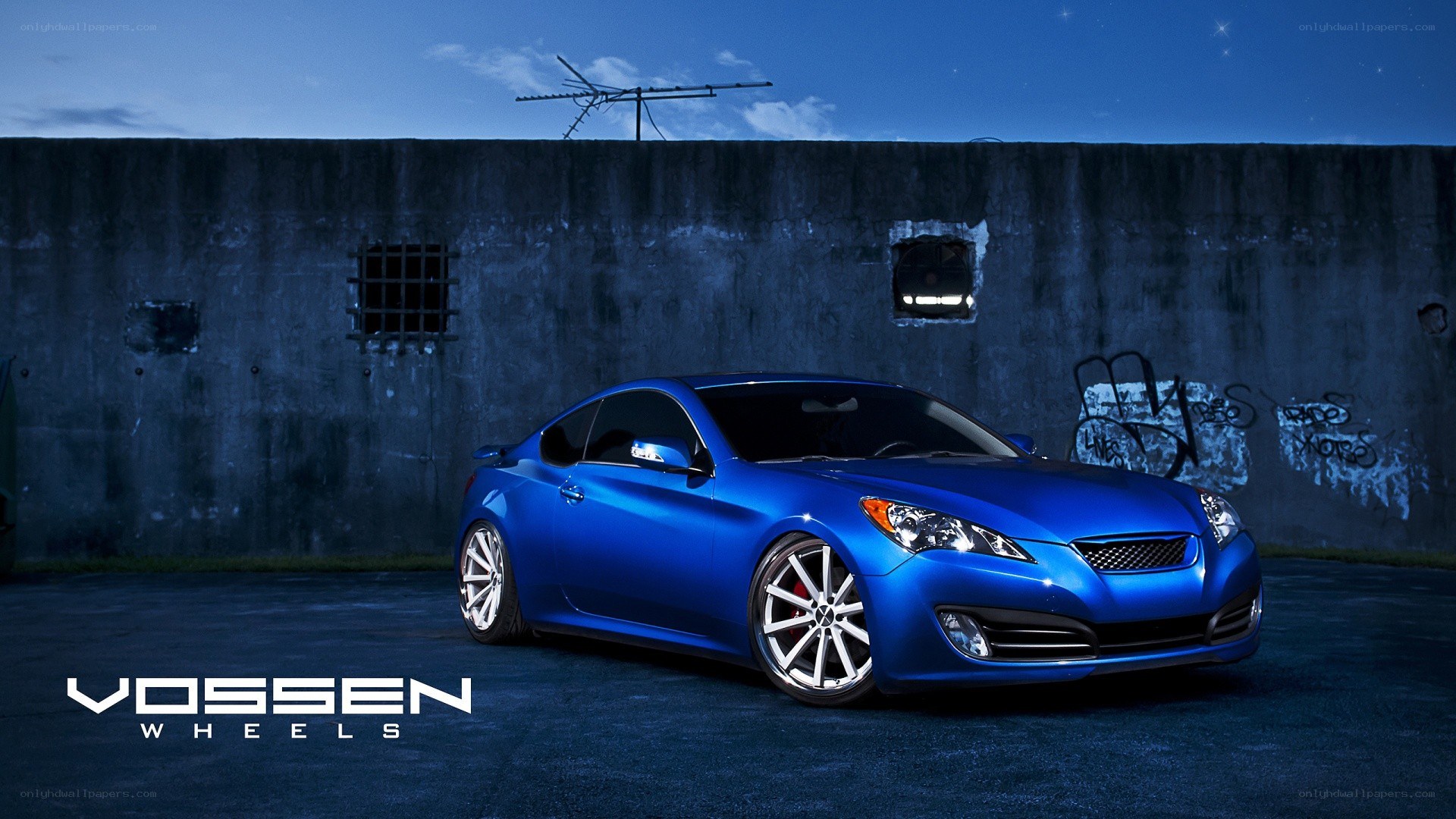 Blue car with Vossen wheels