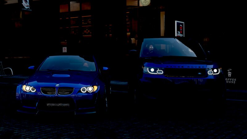 Blue Cars at Night