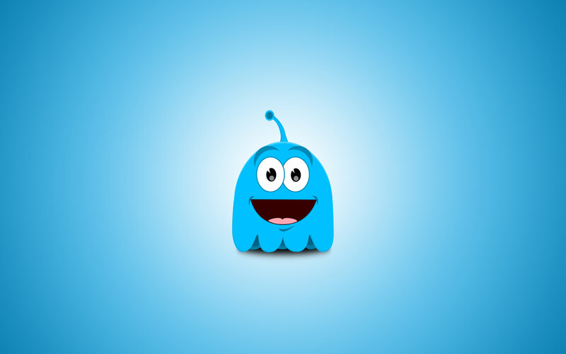 blue cartoon alien character