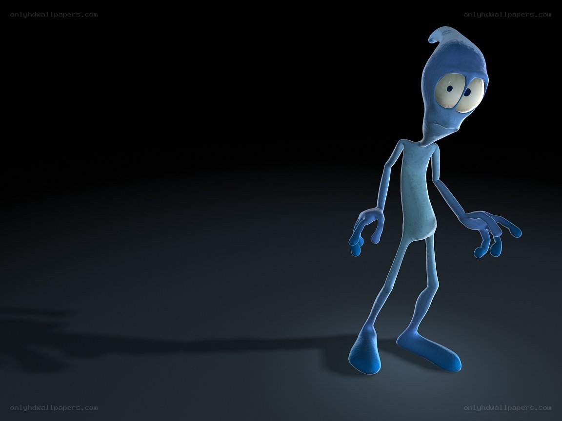 blue cartoon alien character