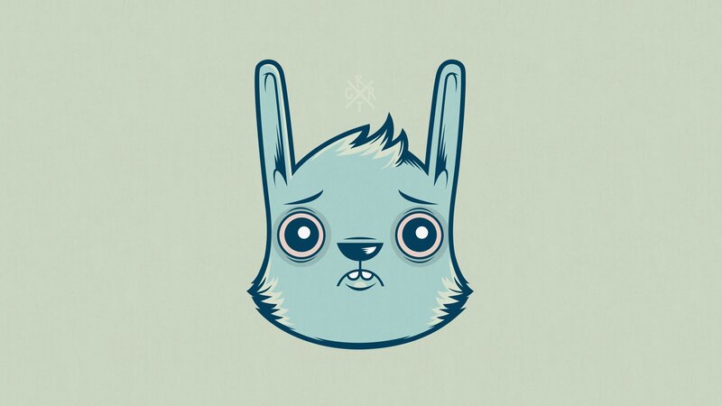 Blue Cartoon Animal Head — Neutral