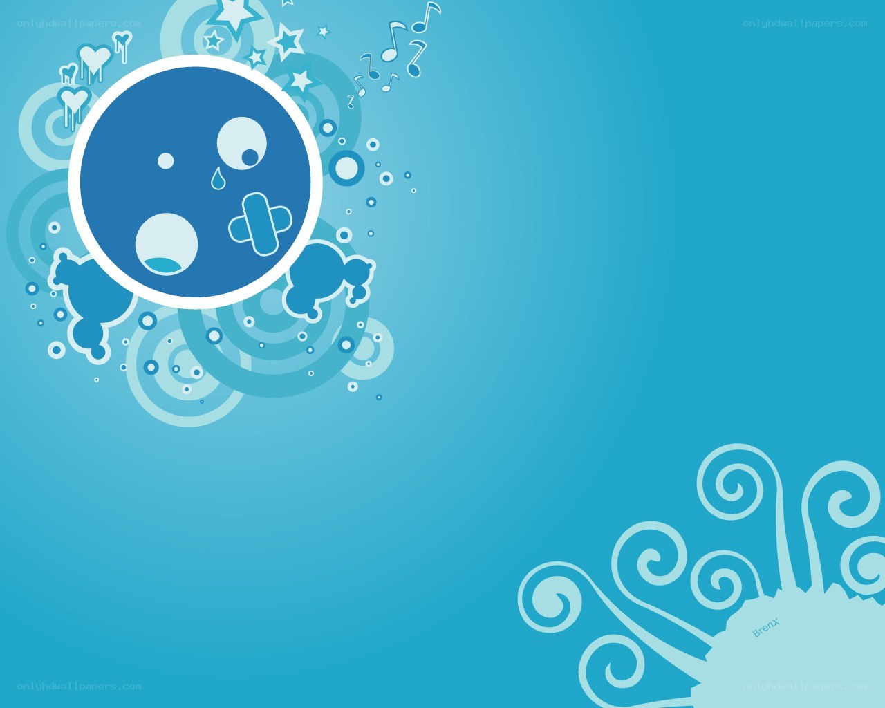 blue cartoon character background