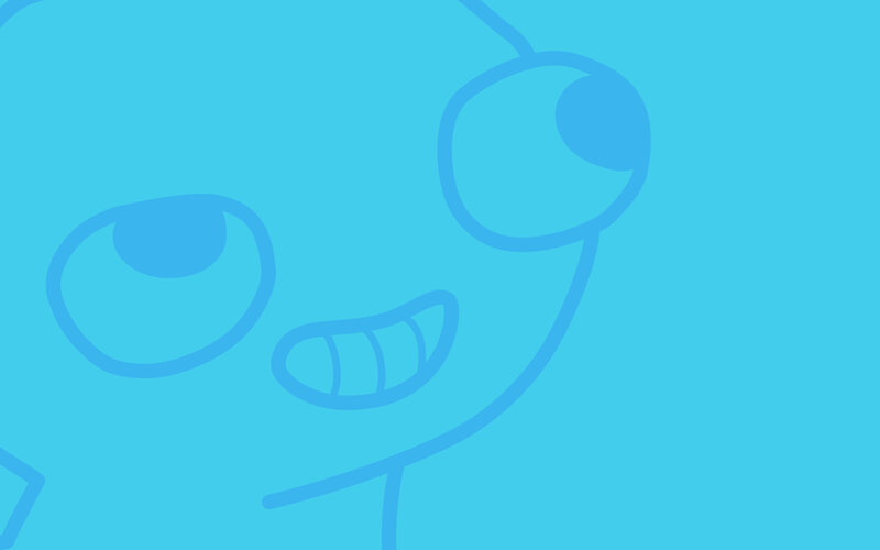 blue cartoon character face