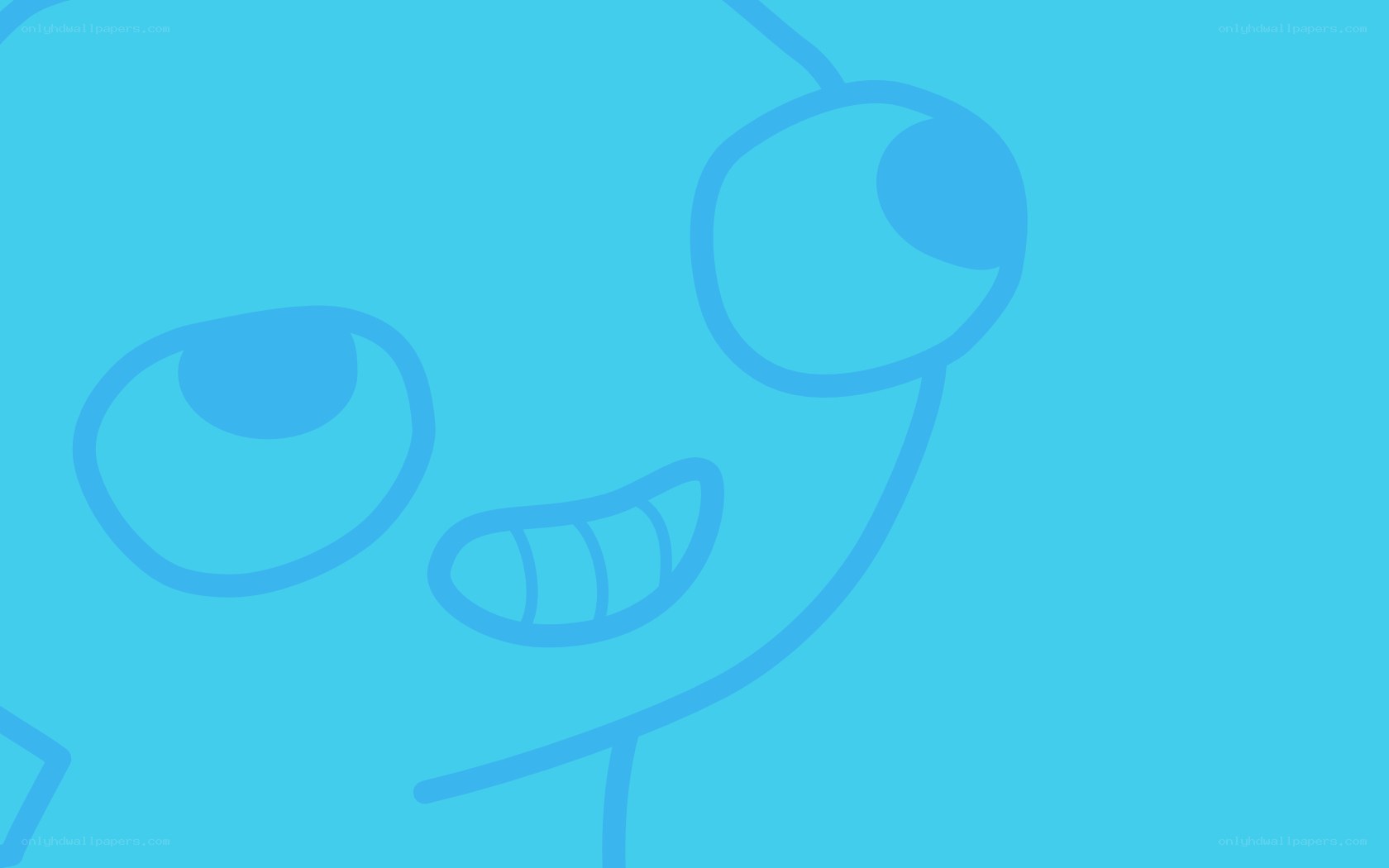 blue cartoon character face