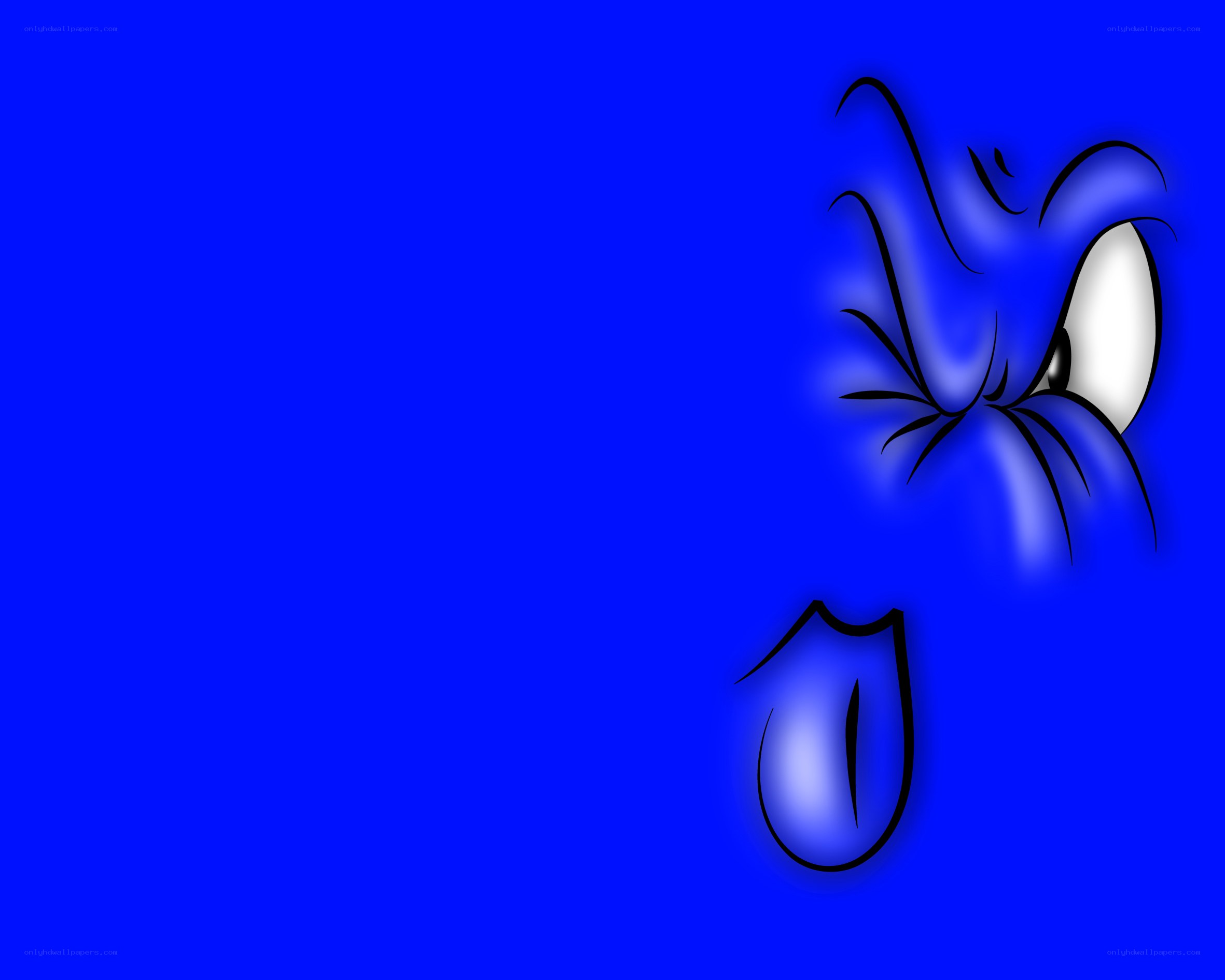blue cartoon character face