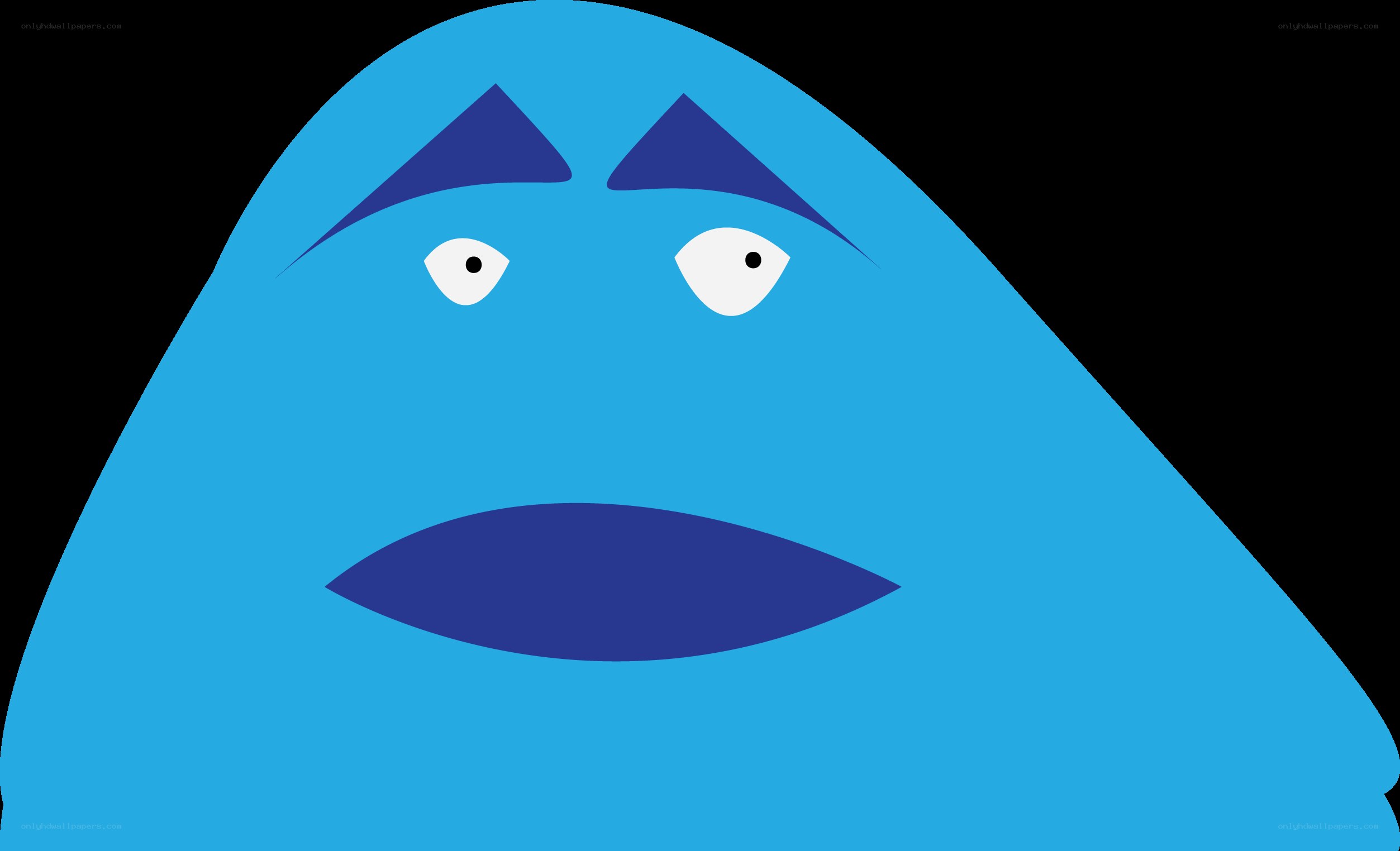 blue cartoon character face