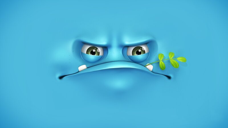 Blue Cartoon Character — Neutral, 3d Render